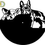 Laser Cut Dogs Wall Clock Free Vector