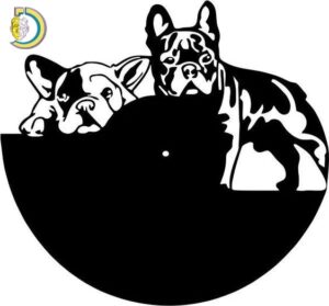 Laser Cut Dogs Wall Clock Free Vector