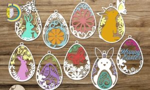 Laser Cut Easter Decorative Patterns Free Vector