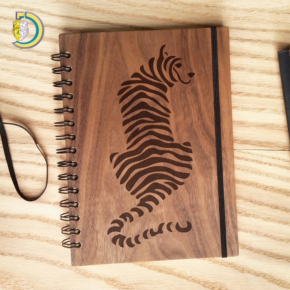 Laser Cut Engrave Tiger Book Cover CDR Free Vector