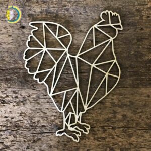 Laser Cut Geometric Chicken Free Vector