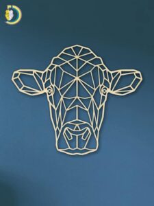 Laser Cut Geometric Cow Head SVG DXF Vector