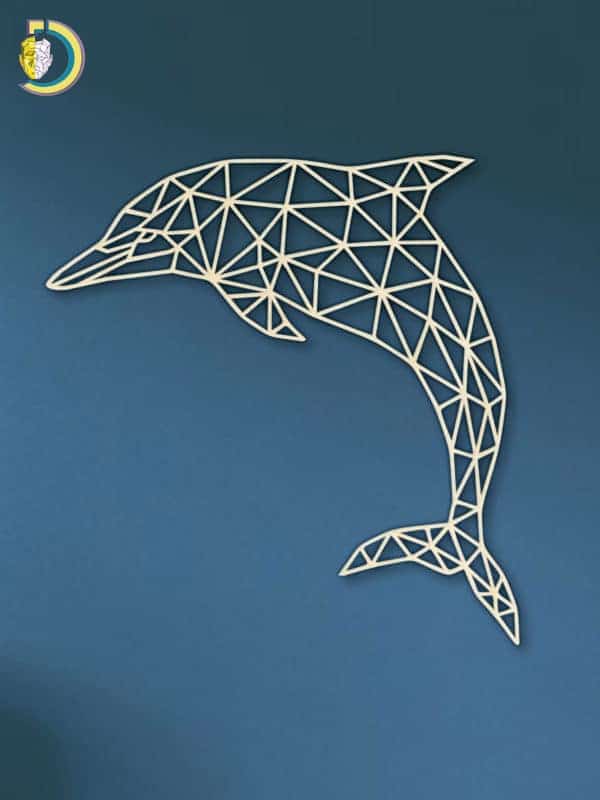 Laser Cut Geometric Dolphin SVG DXF Vector