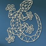 Laser Cut Geometric Gecko SVG DXF Vector