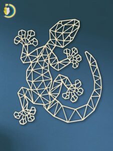 Laser Cut Geometric Gecko SVG DXF Vector