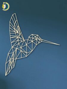 Laser Cut Geometric Hummingbird 2 SVG DXF Vector