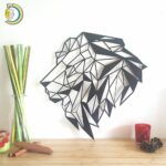 Laser Cut Geometric Lion Head Free Vector