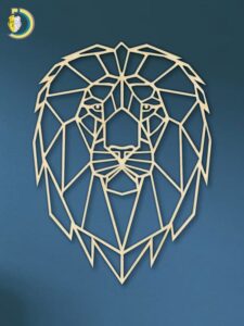 Laser Cut Geometric Lion Head SVG DXF Vector