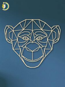 Laser Cut Geometric Monkey Head SVG DXF Vector