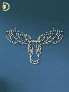 Laser Cut Geometric Moose SVG DXF Vector