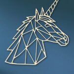 Laser Cut Geometric Unicorn SVG DXF Vector