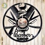 Laser Cut Hair Salon Wall Decor Vinyl Record Wall Clock Free Vector