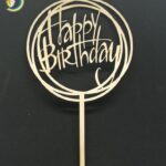 Laser Cut Happy Birthday Cake Topper Free Vector