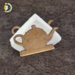 Laser Cut Kettle Shaped Napkin Holder CDR Free Vector