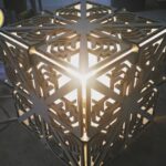 Laser Cut Light Cube with Patterns Free Vector