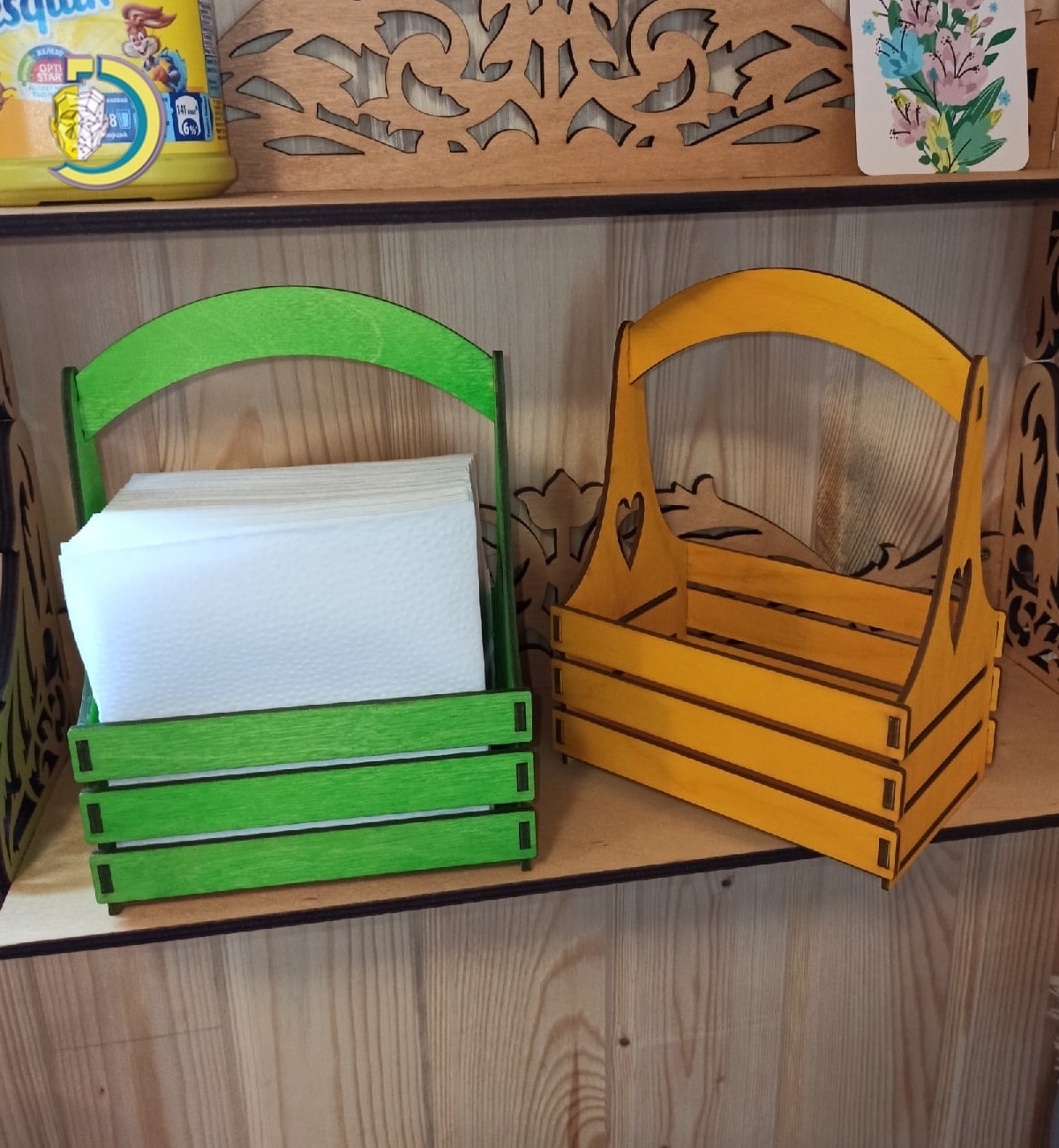 Laser Cut Napkin Holder Basket Free Vector