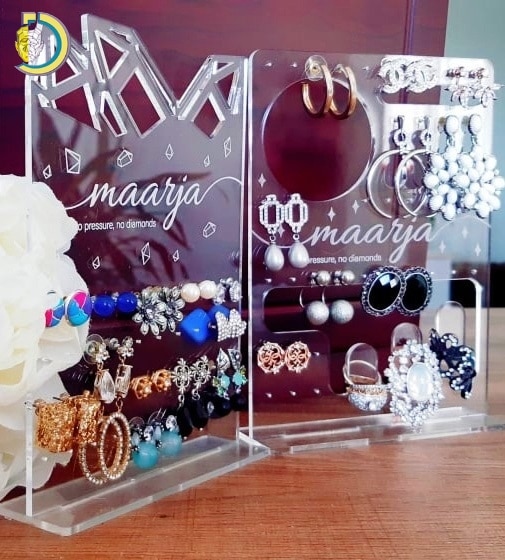 Laser Cut Personalized Earring Holder Jewelry Display Stand Vector