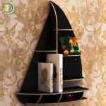 Laser Cut Sailboat Book Shelf CDR Free Vector