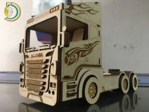 Laser Cut Scania R580 Kids Toy Truck Free Vector