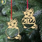 Laser Cut Tiger Christmas Tree Hanging Decor Free Vector