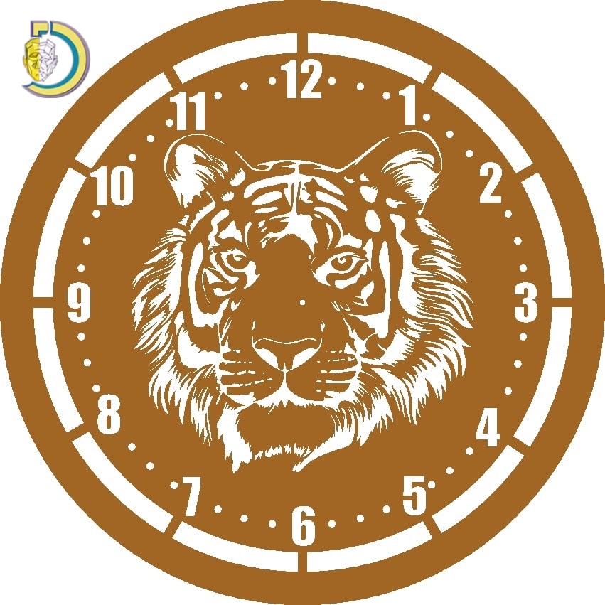 Laser Cut Watch with Tiger Free Vector