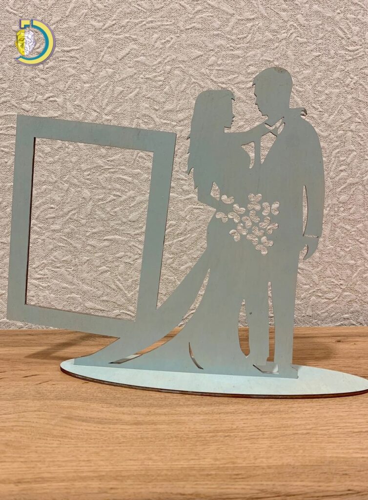Laser Cut Wedding Bride Groom Photo Frame CDR Vector