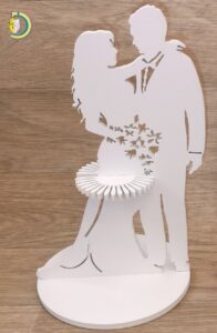 Laser Cut Wedding Napkin Holder Free CDR Vector