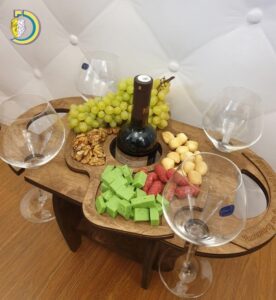 Laser Cut Wine Bottle Glass Holder Table Free CDR Vector