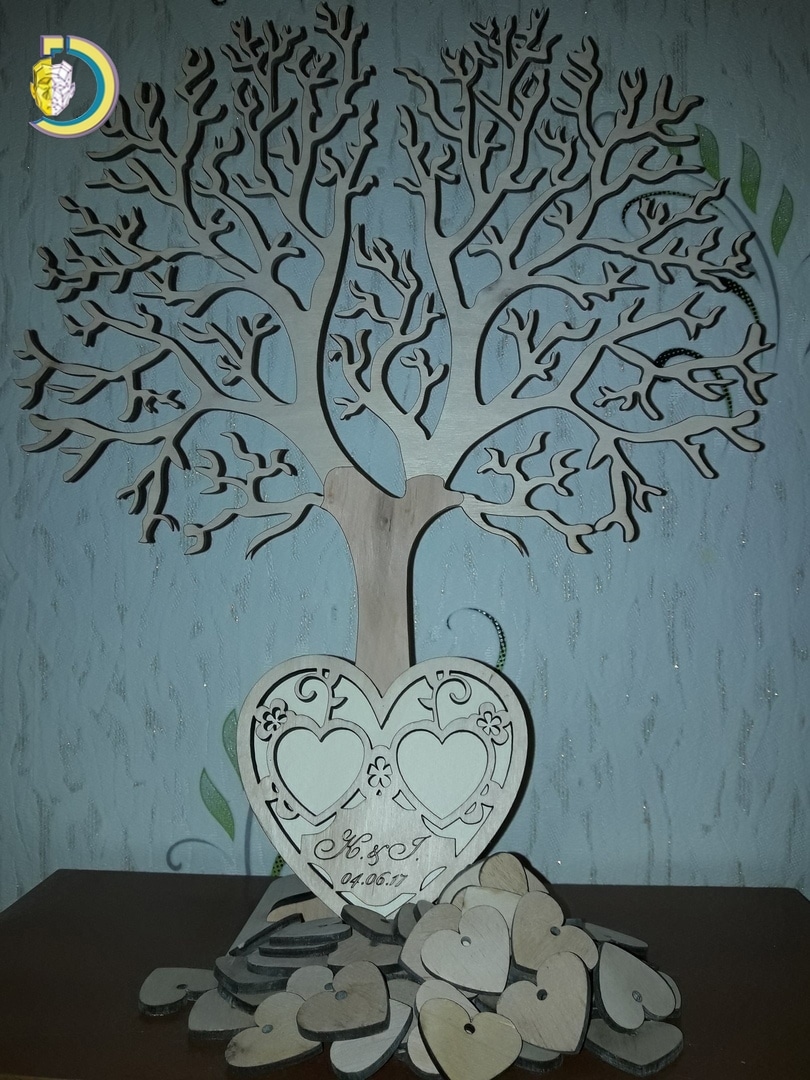 Laser Cut Wish Tree CDR Free Vector