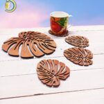 Laser Cut Wooden Decorative Tea Coaster Free Vector