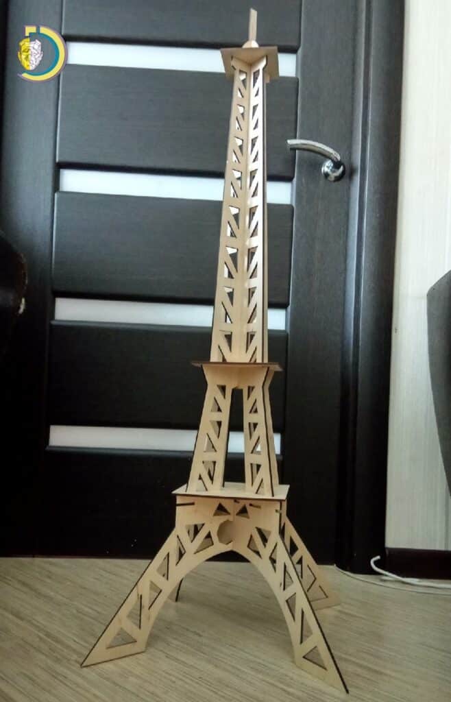 Laser Cut Wooden Eiffel Tower CDR Free Vector