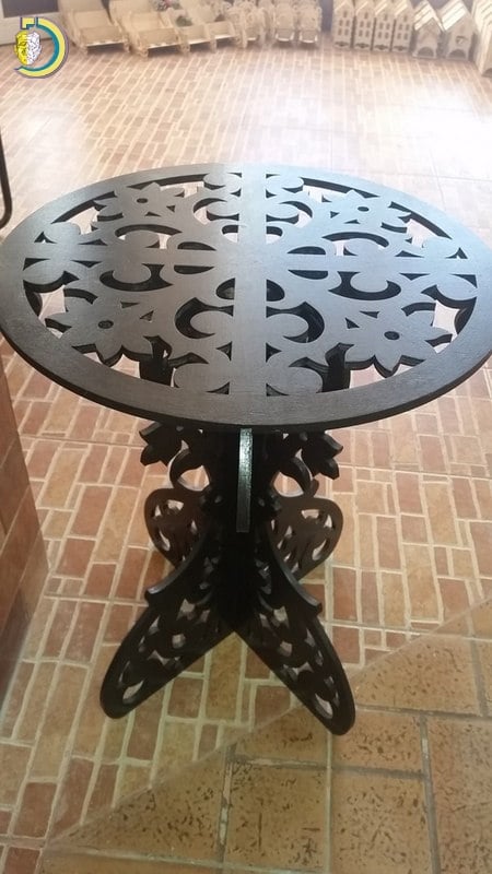 Laser Cut Wooden Round Table DXF Vector
