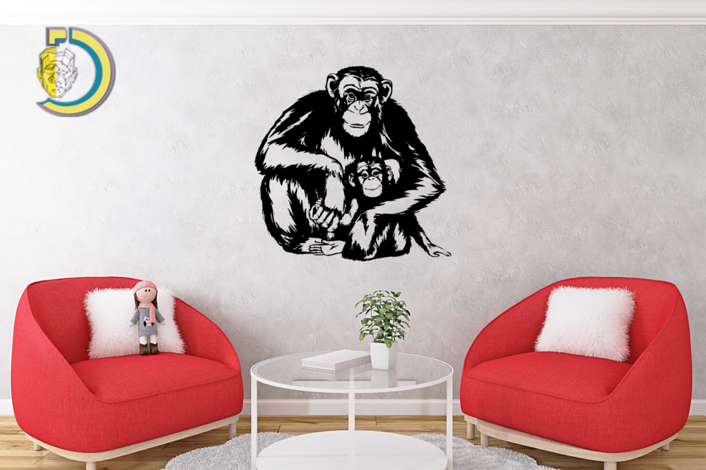 Monkey Wall Decor CDR DXF Free Vector