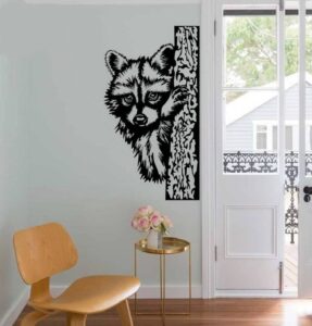 Raccoon Wall Decor CDR Free Vector