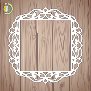 Swirly Square Frame Laser Cut Vector