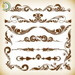 Vector Illustration Set Of Vintage Ornament Elements Free Vector