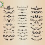 Vector Set Of Vintage Ornaments With Floral Elements Free Vector