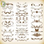 Vintage Ornaments Floral Elements Vector Set Free Vector