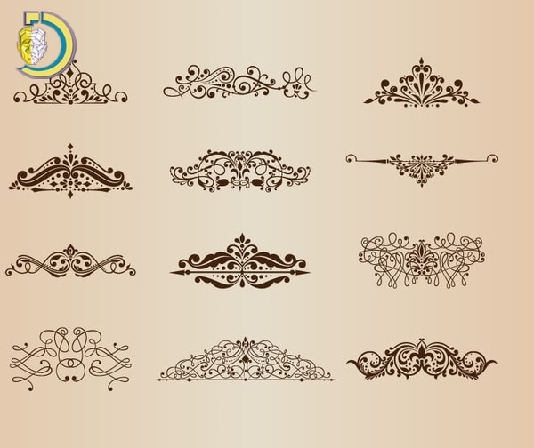 Vintage Ornaments With Floral Design Elements Free Vector