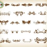 Vintage Ornaments With Floral Element For Design Vector