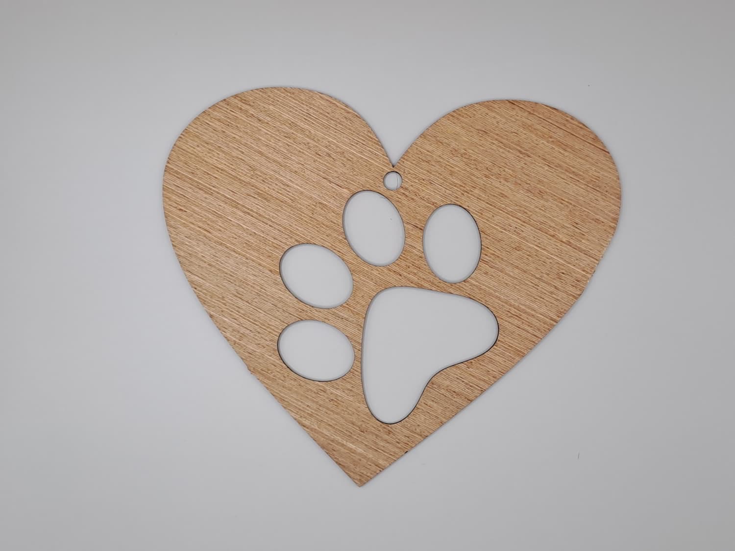 Laser Cut Wooden Heart With Paw Christmas Tree Ornament Free Vector Dezin